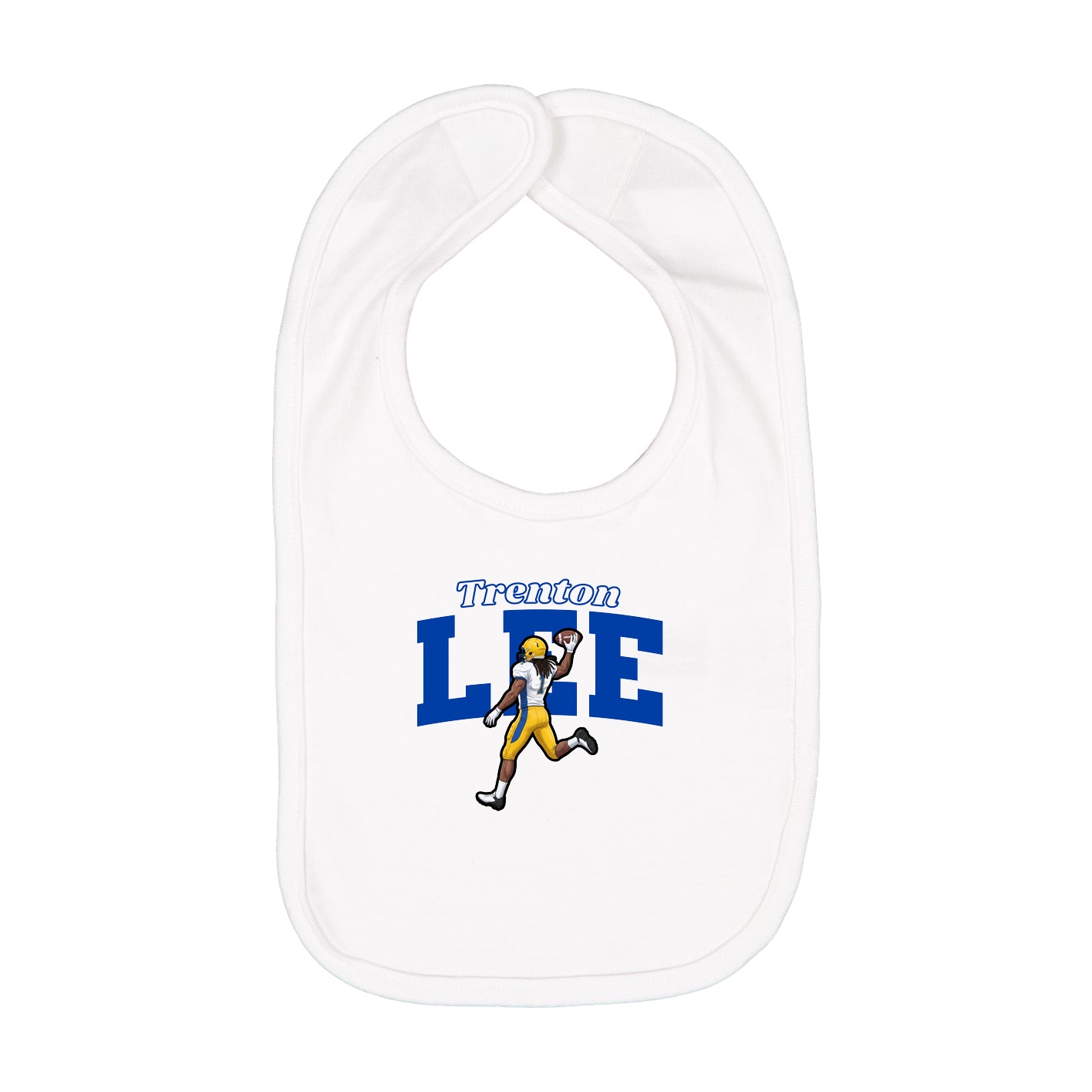 Infant Bib — Name Arch in White