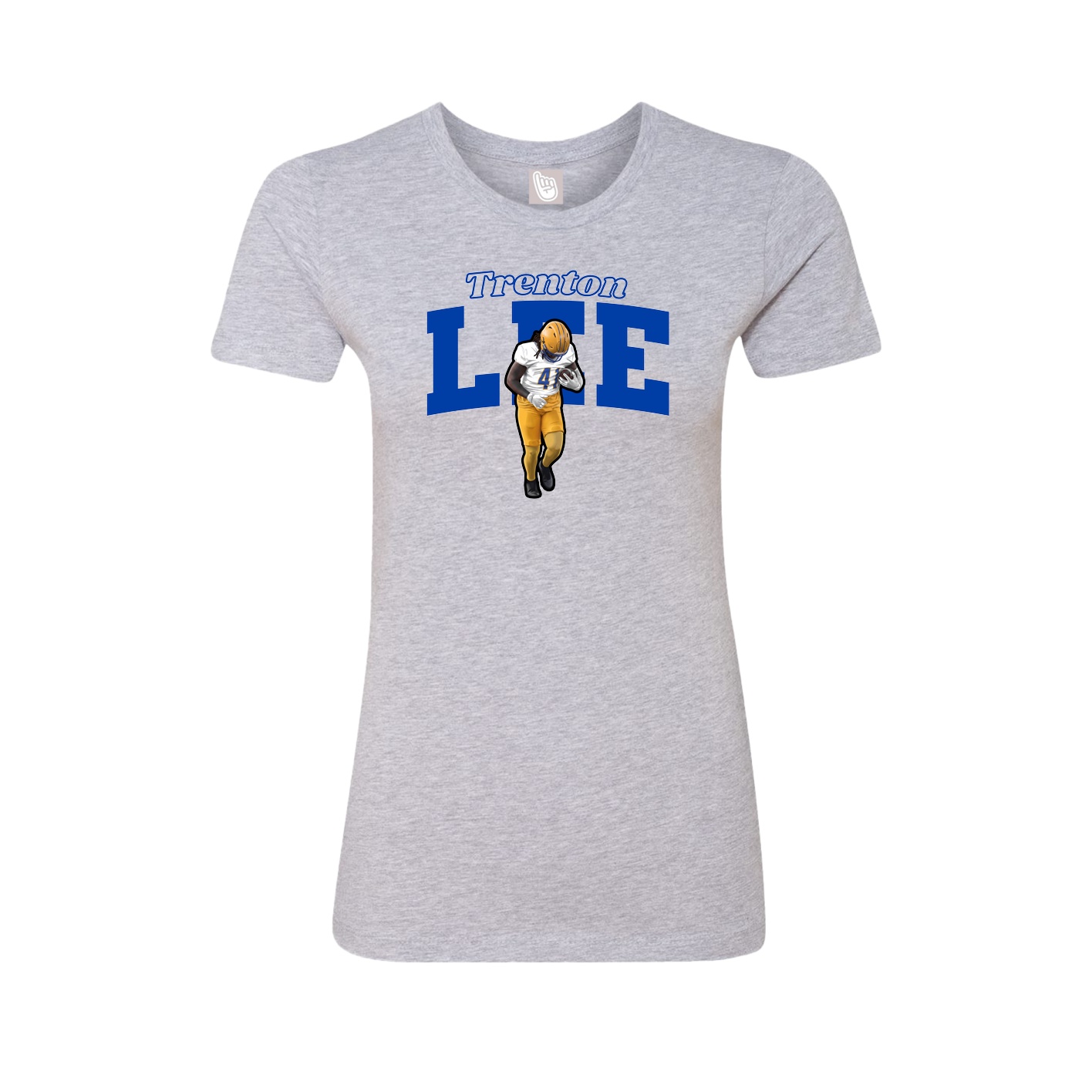 Fitted Women's Tee — Name Arch in Grey