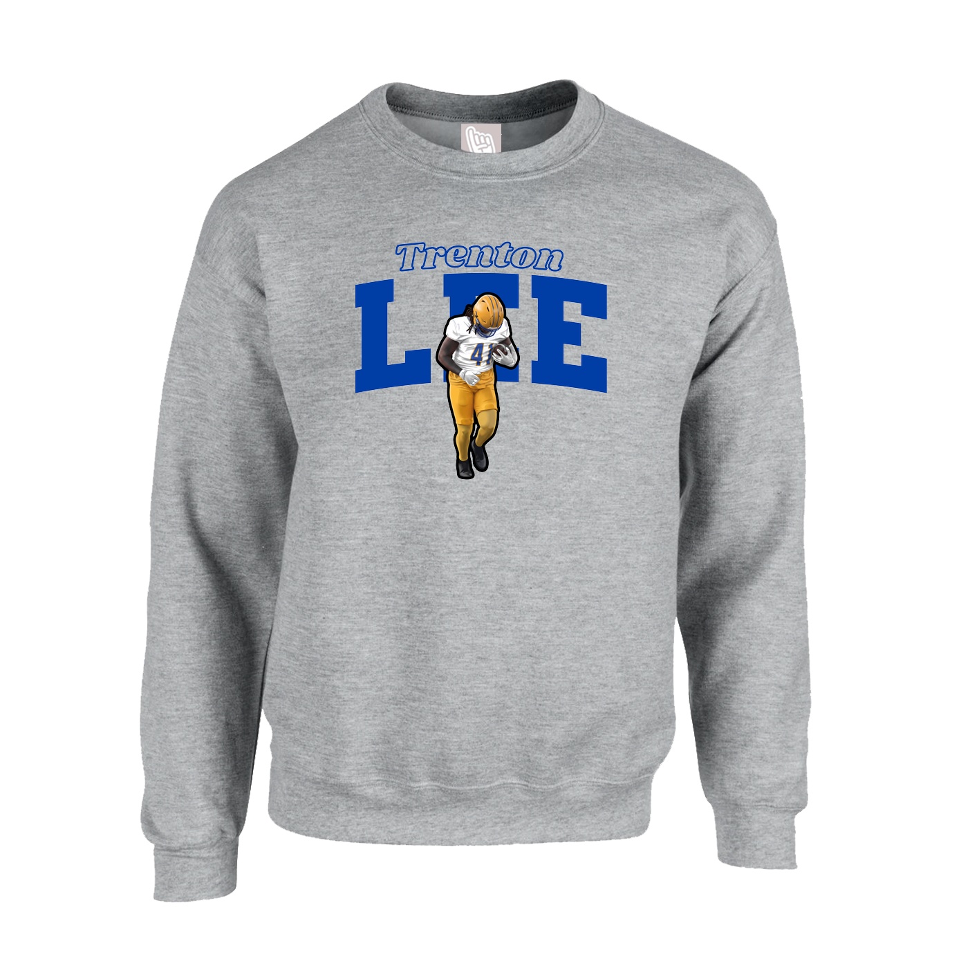 Fleece Crew — Name Arch in Grey