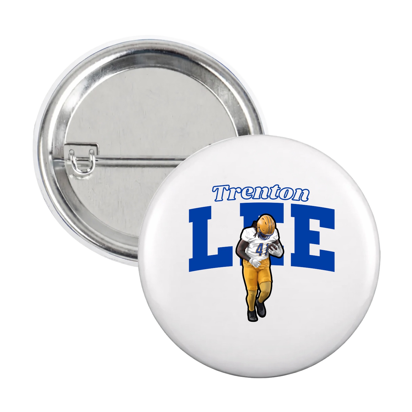 Game Day Button — Name Arch in White