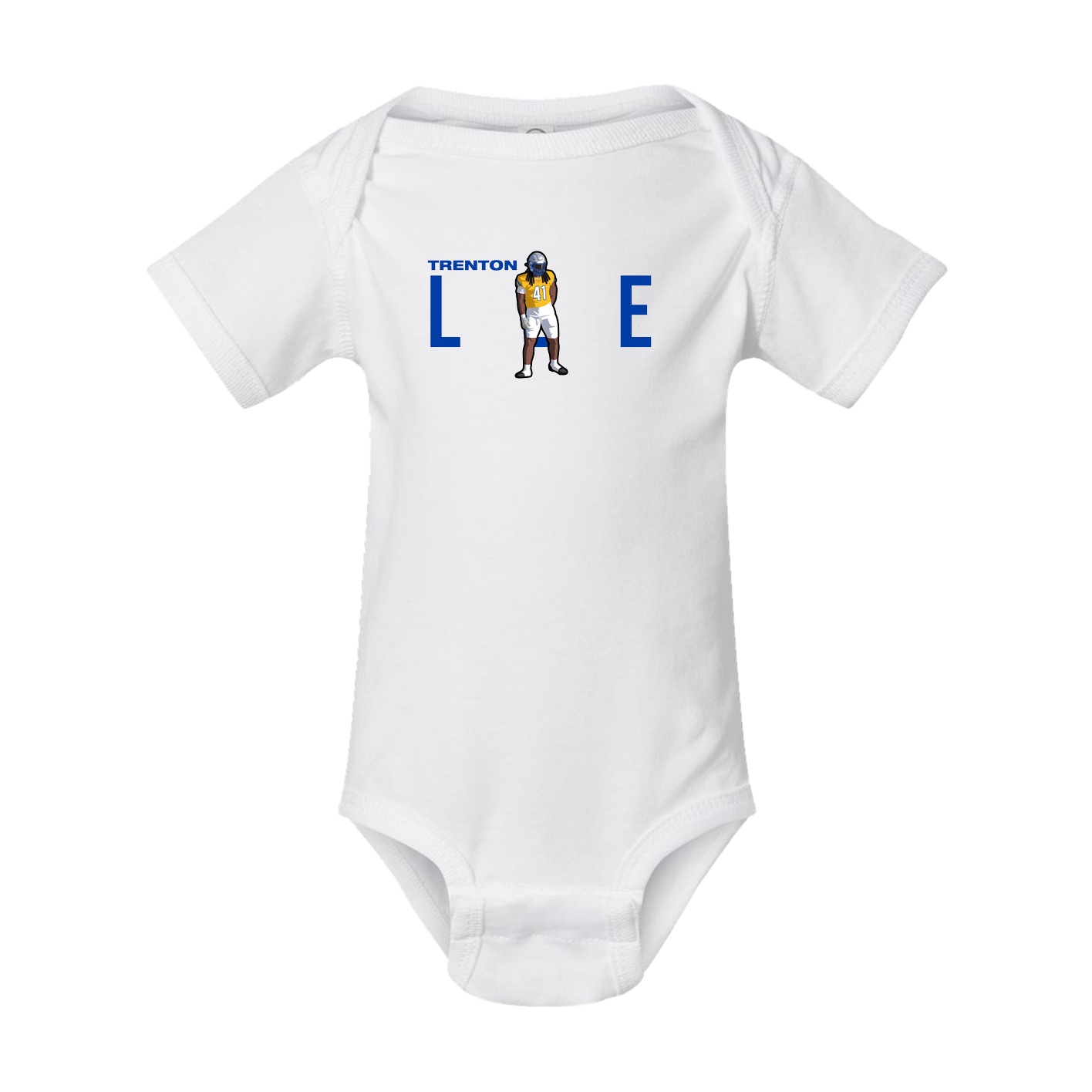 Baby Onesie — Player Name in White