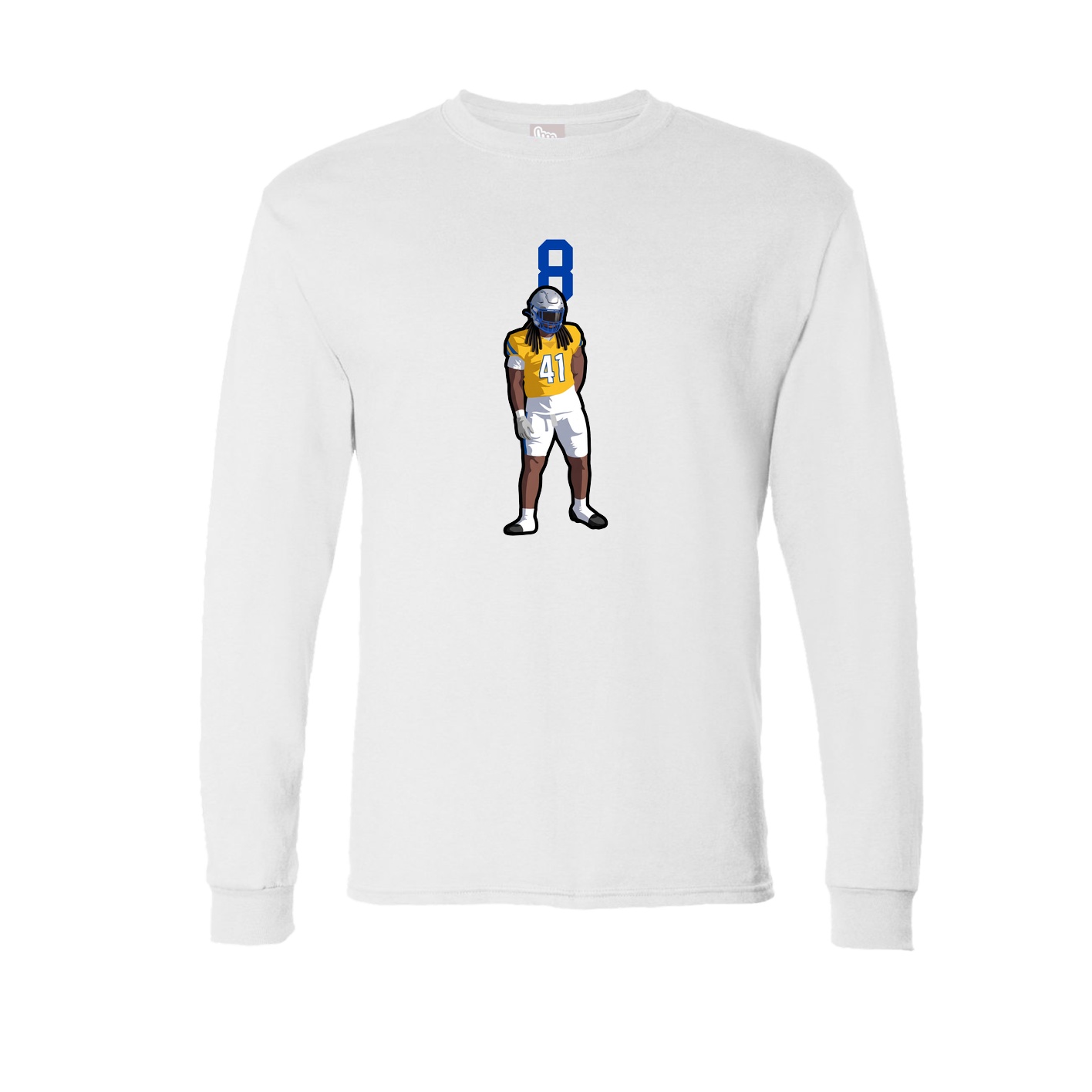 Long Sleeve Tee — Number Top in White