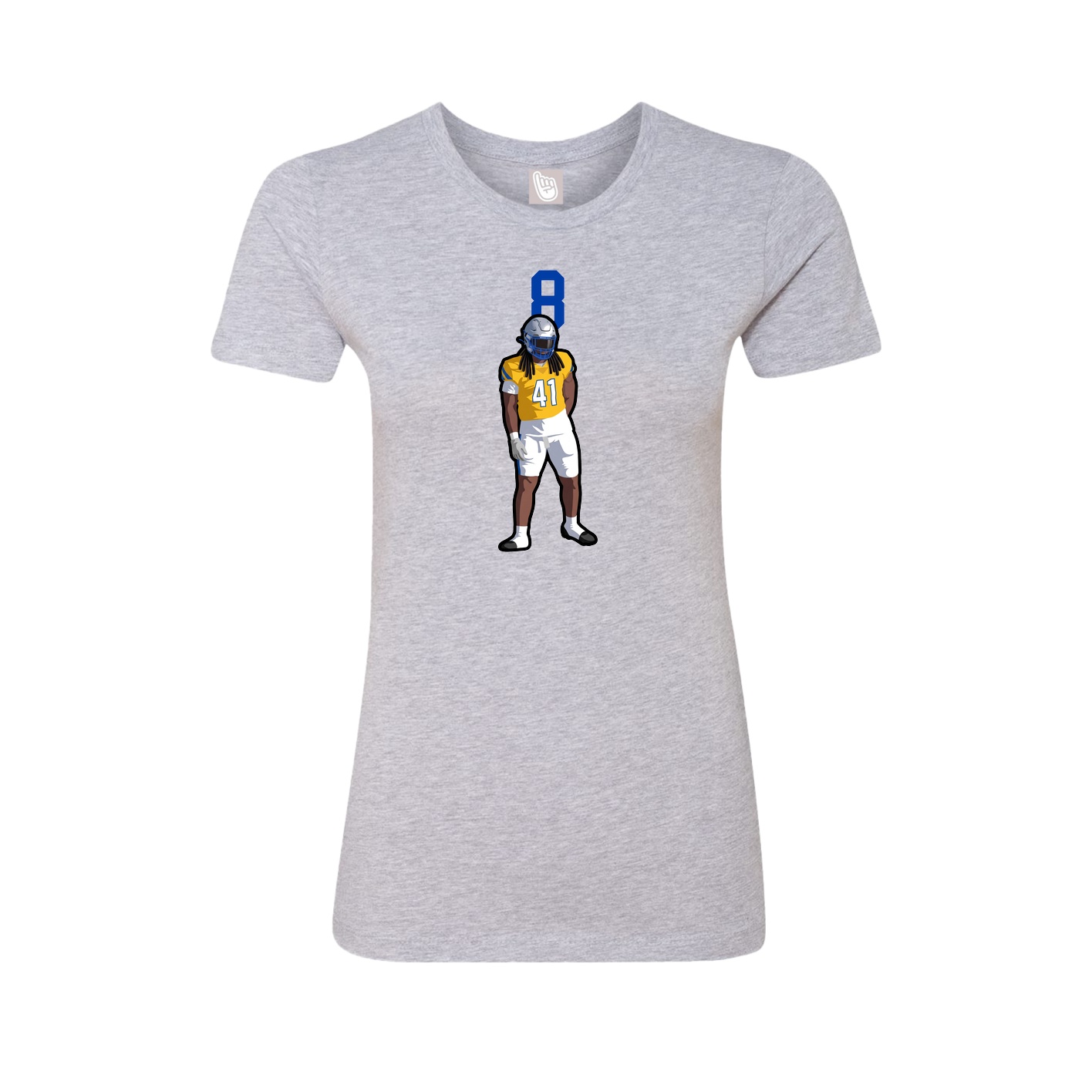 Fitted Women's Tee — Number Top in Grey