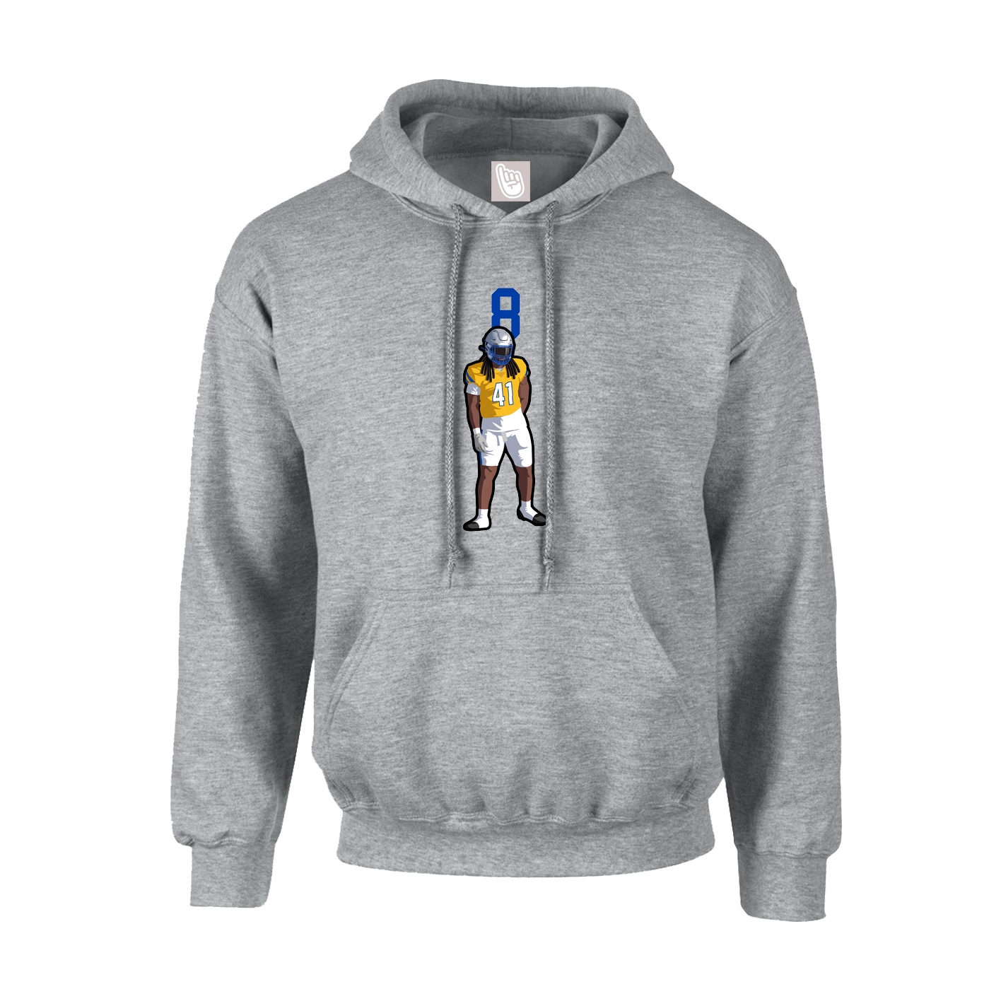 Youth Hoodie — Number Top in Grey