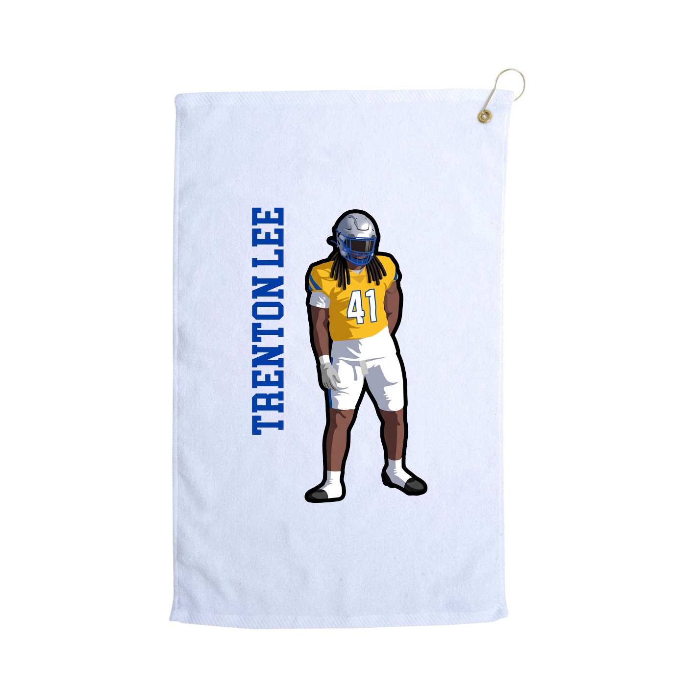 Golf Towel — Name Vertical in White