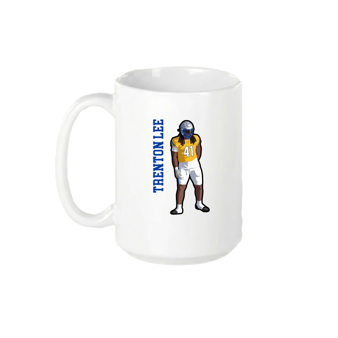 15oz Coffee Mug — Name Vertical in White