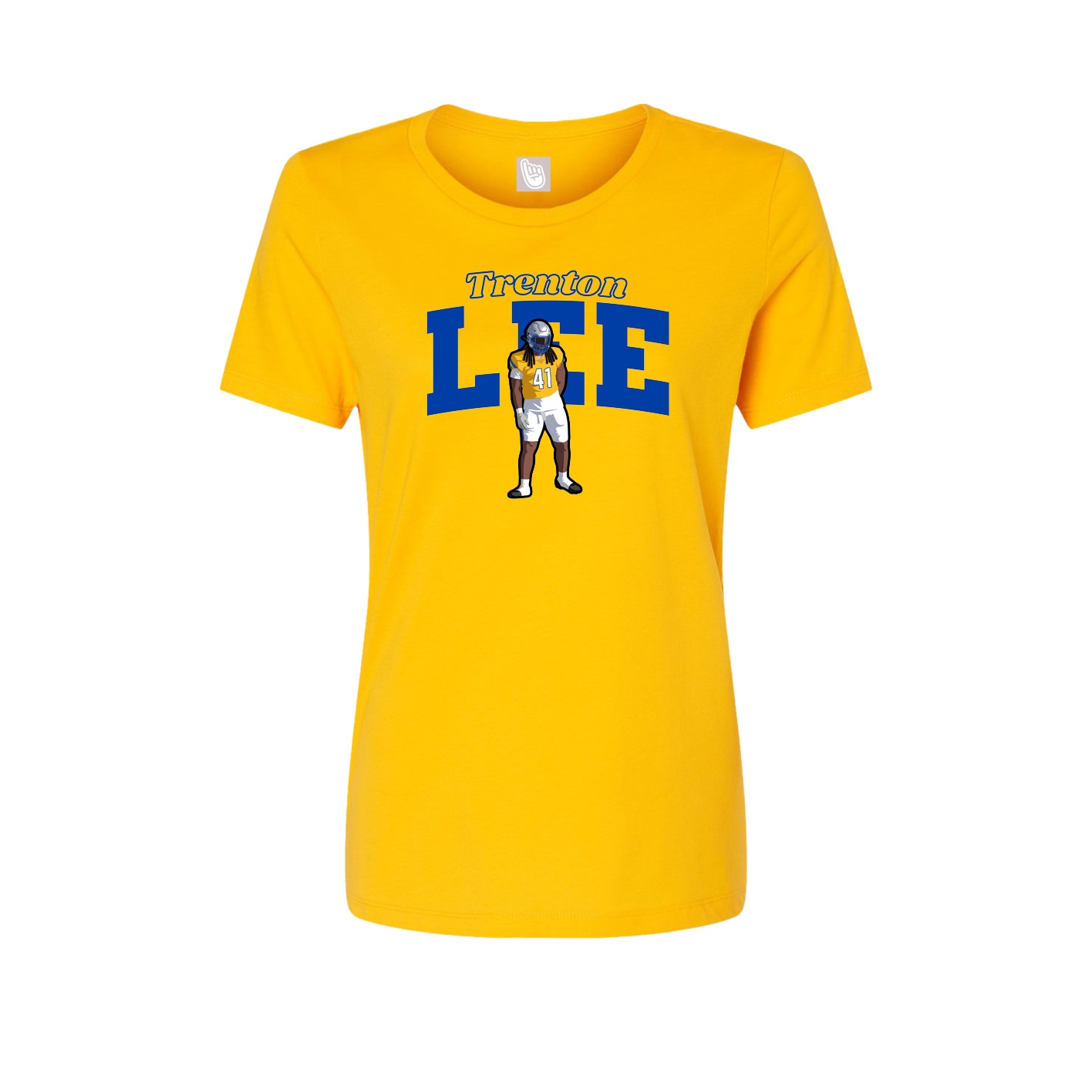 Fitted Women's Tee — Name Arch in Gold