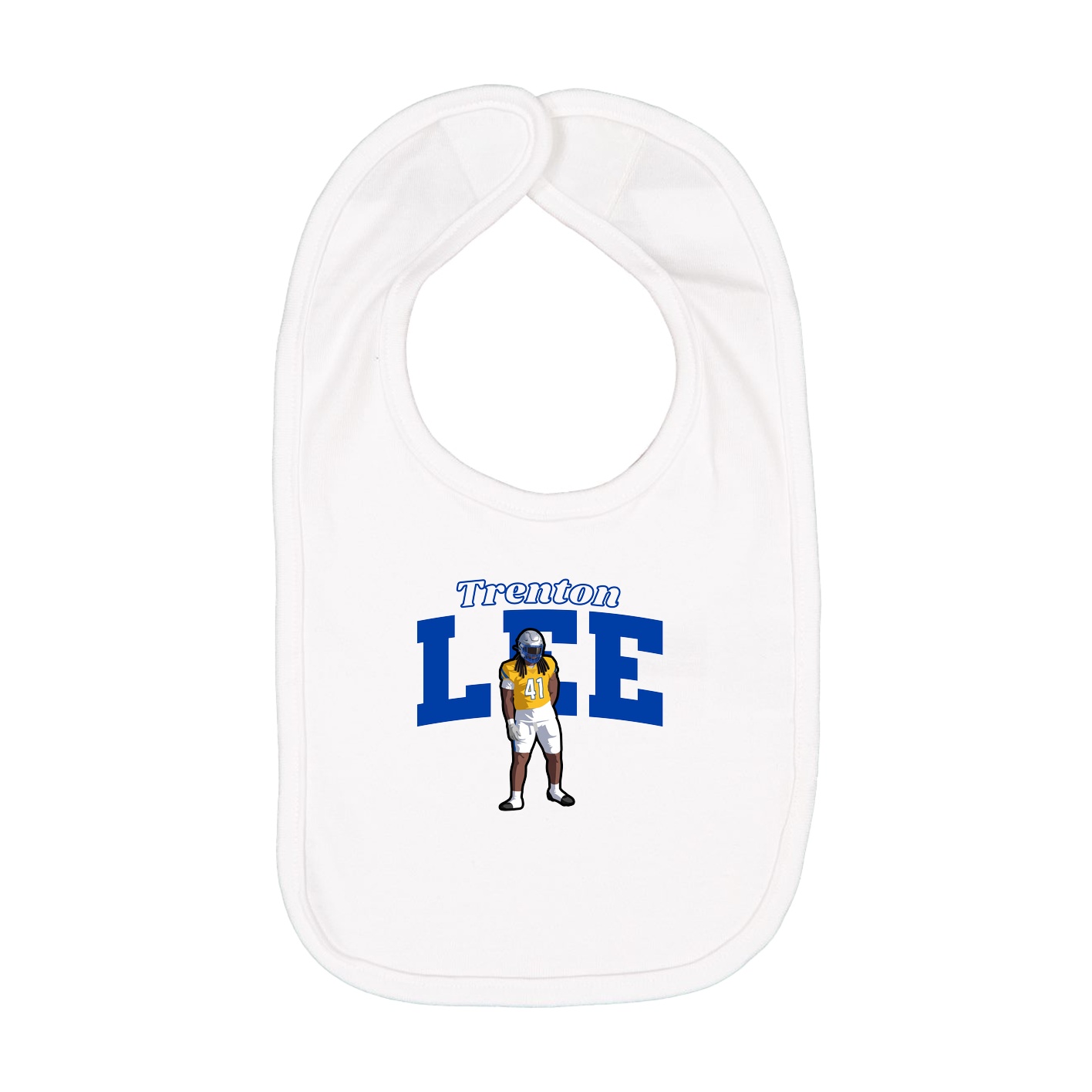 Infant Bib — Name Arch in White