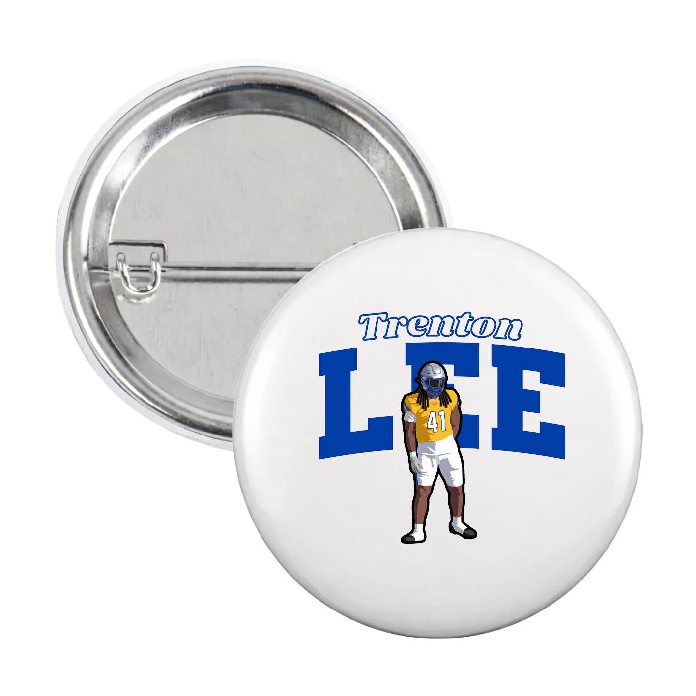 Game Day Button — Name Arch in White