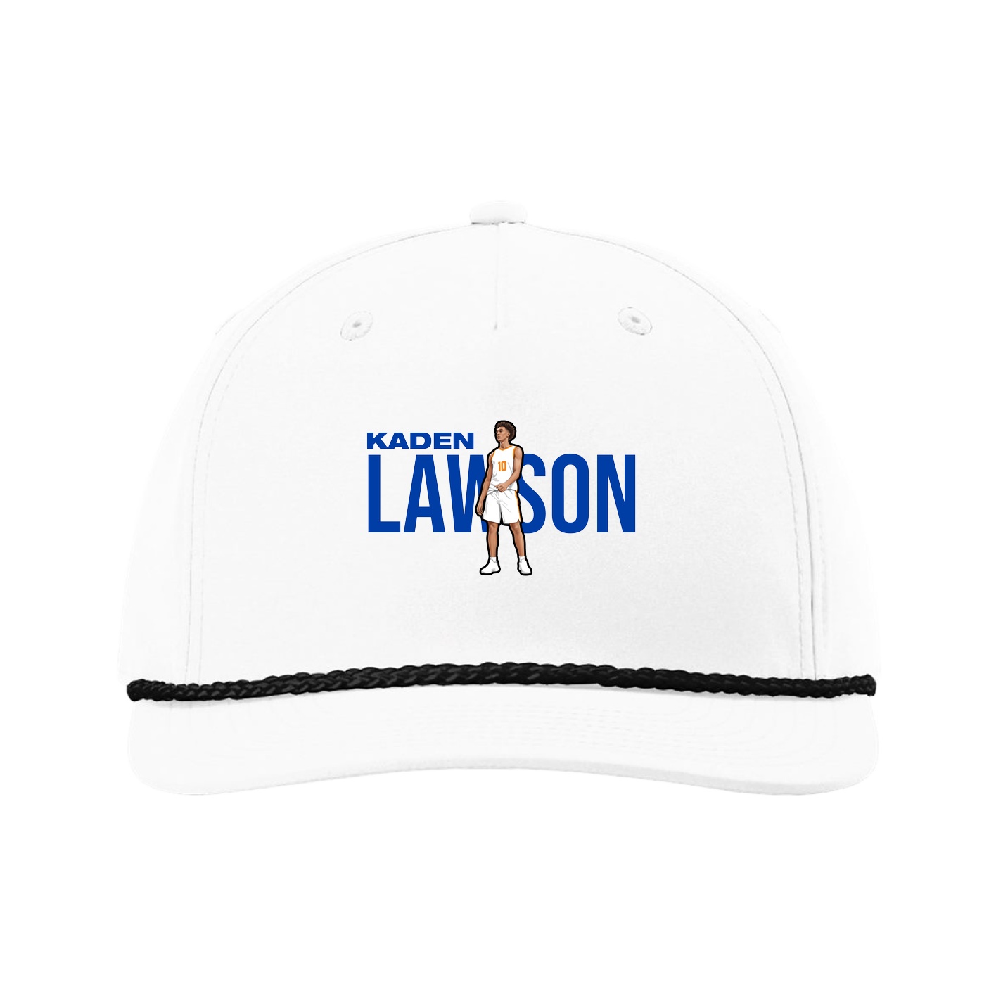 Five-Panel Classic Rope Cap — Player Name in White