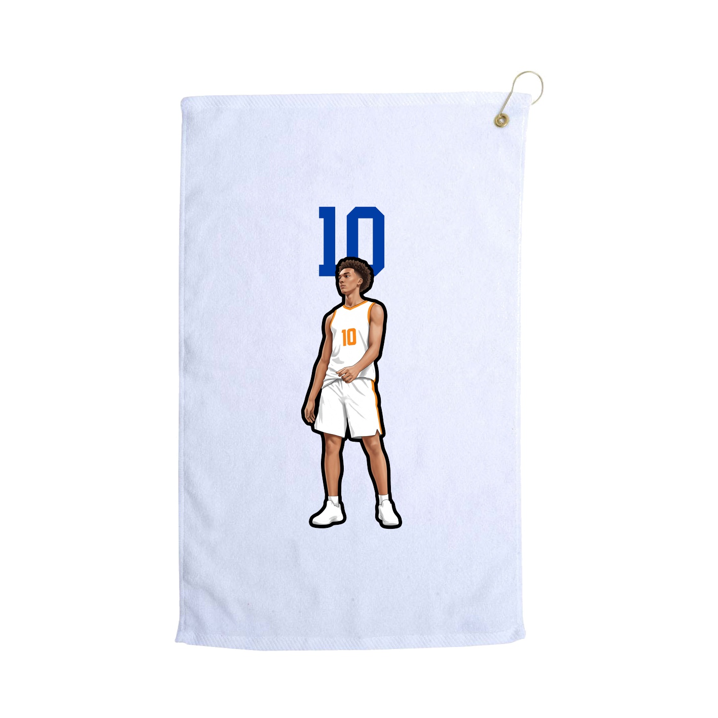 Golf Towel — Number Top in White