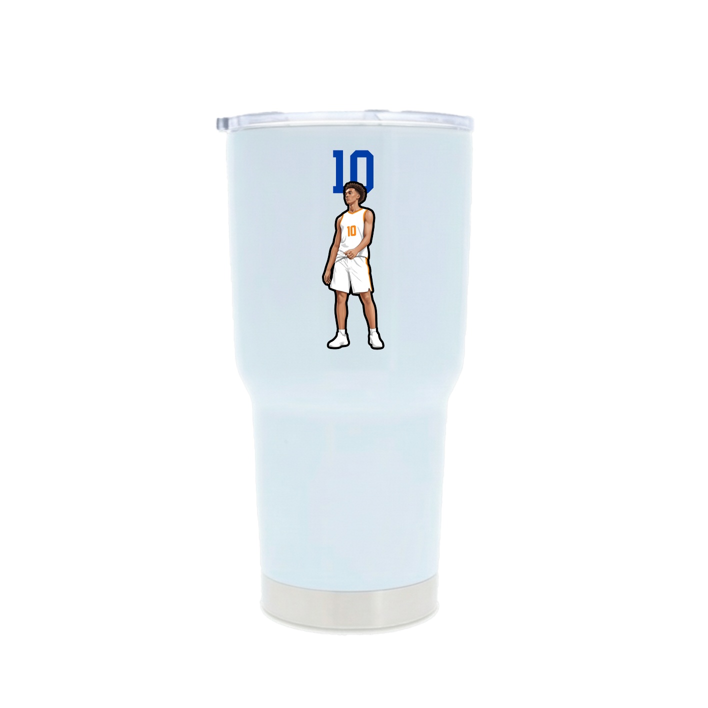 30oz Stainless Steel Tumbler — Number Top in White