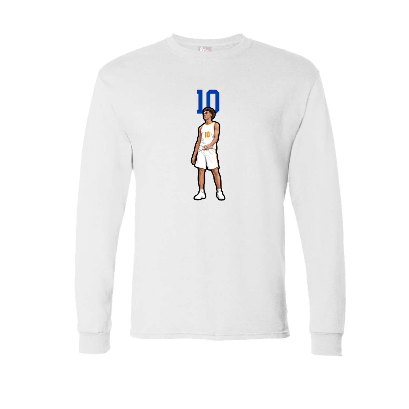 Long Sleeve Tee — Number Top in White