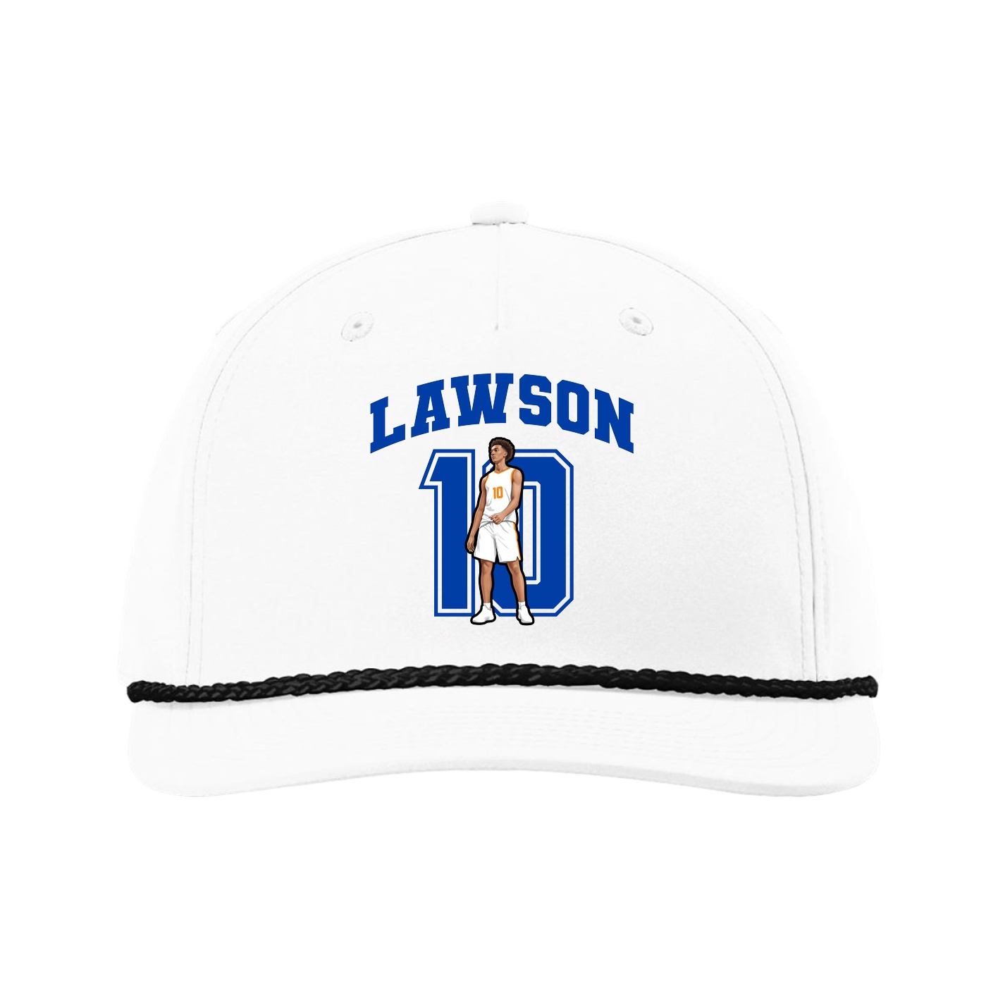 Five-Panel Classic Rope Cap — Number in White