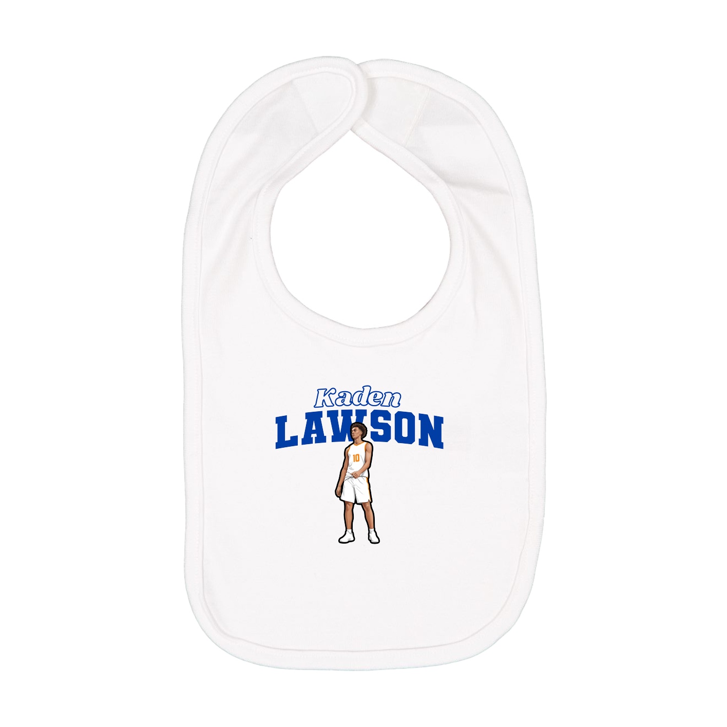 Infant Bib — Name Arch in White