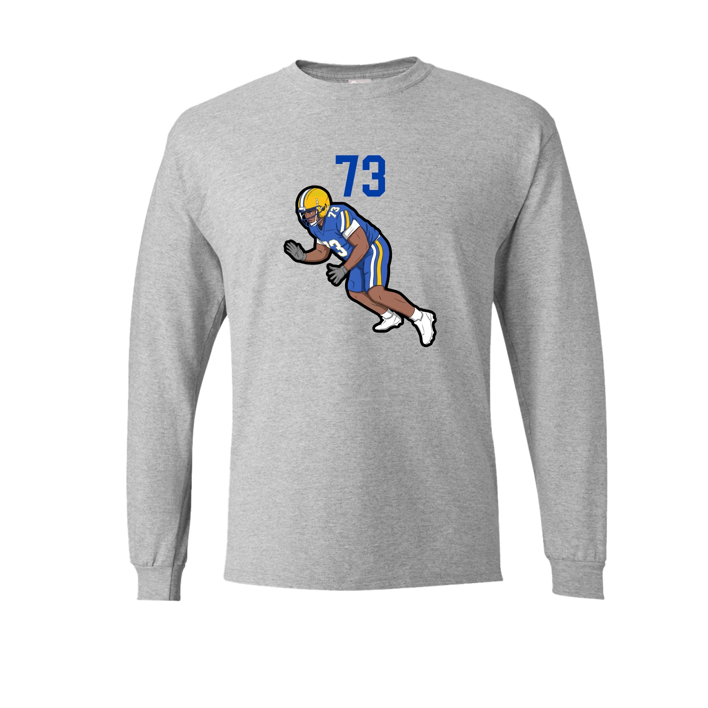 Long Sleeve Tee — Number Top in Grey