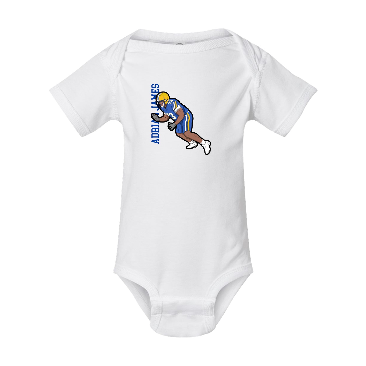 Baby Onesie — Name Vertical in White