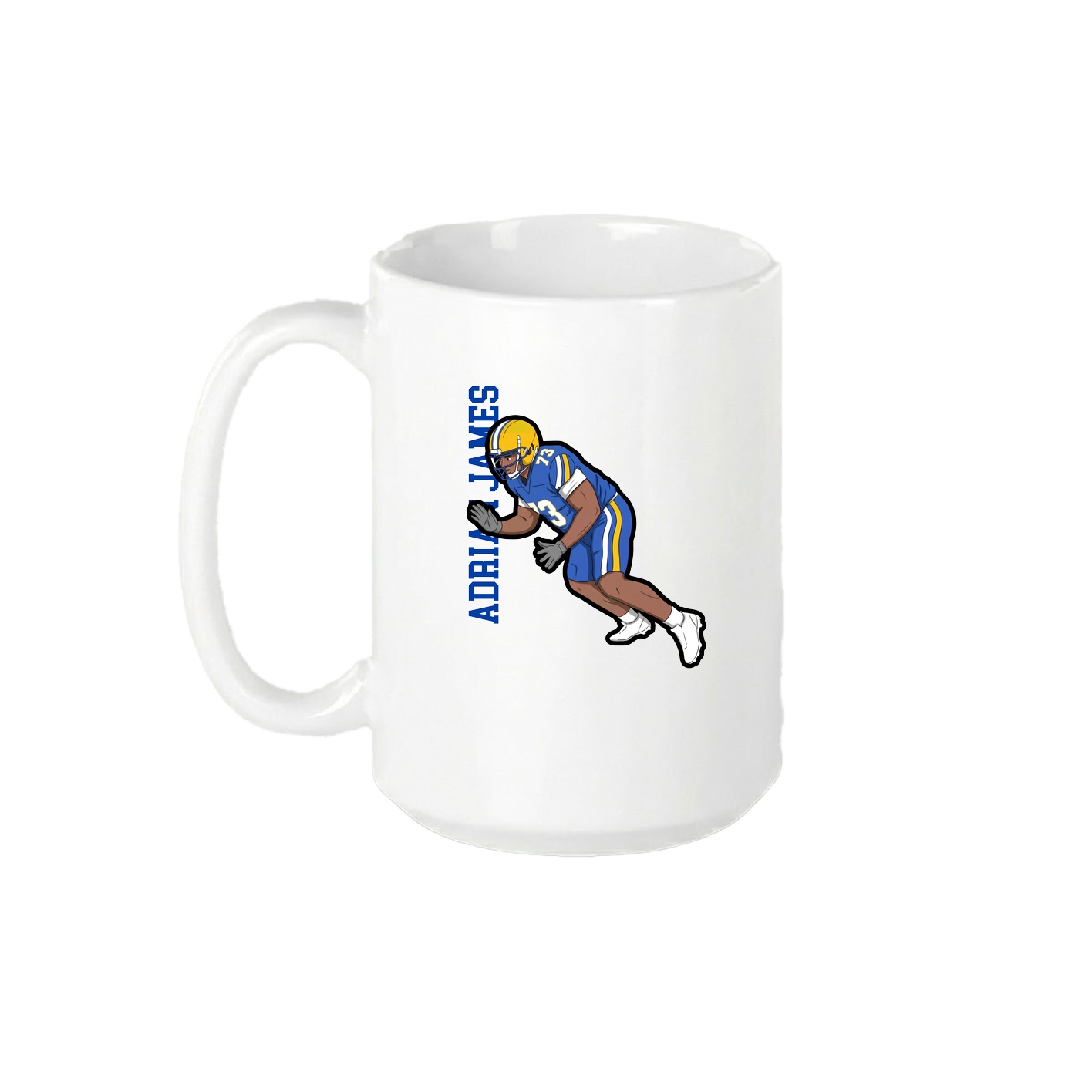 15oz Coffee Mug — Name Vertical in White