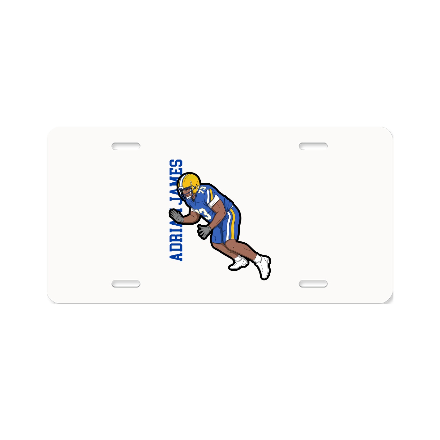 License Plate — Name Vertical in Classic