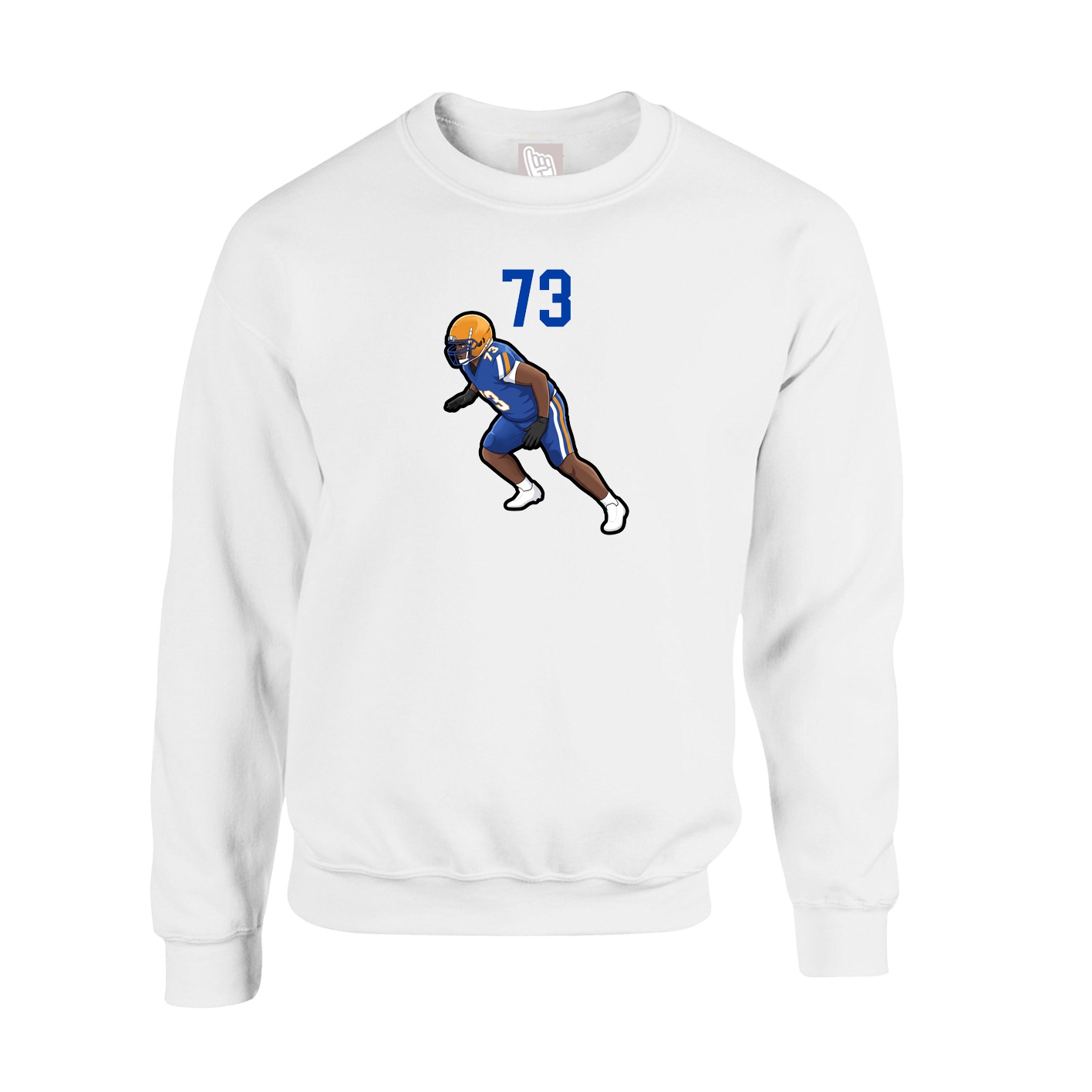 Fleece Crew — Number Top in White