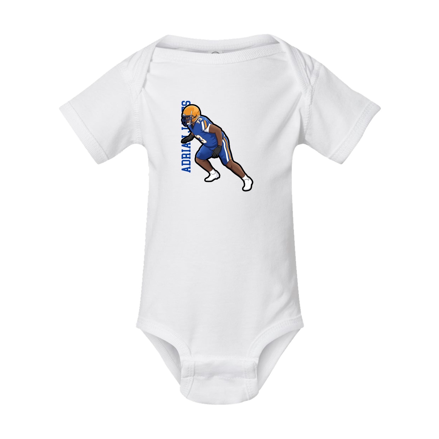 Baby Onesie — Name Vertical in White