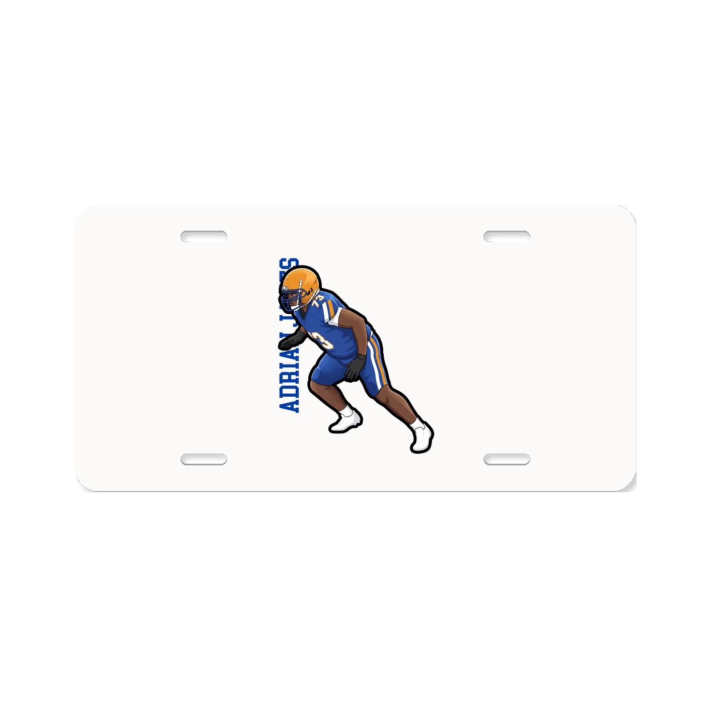 License Plate — Name Vertical in Classic