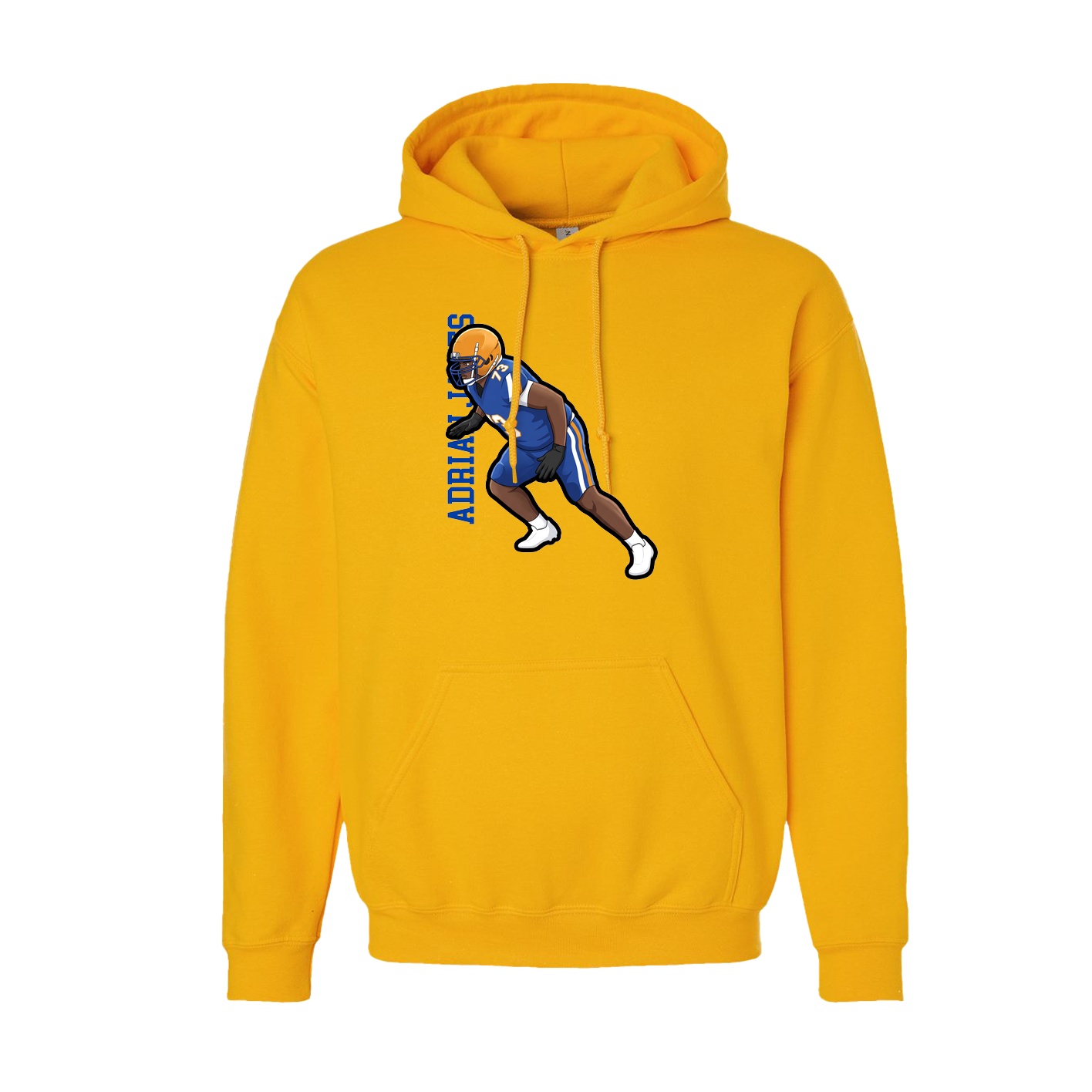 Youth Hoodie — Name Vertical in Gold