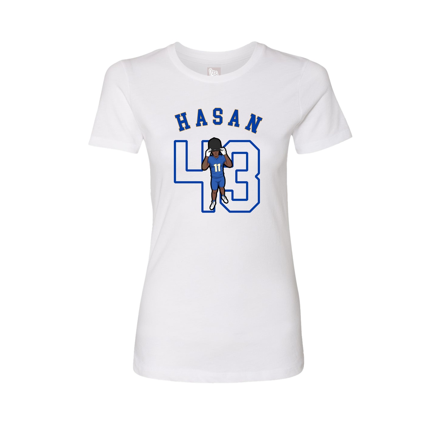 Fitted Women's Tee — Shirsey Arch in White