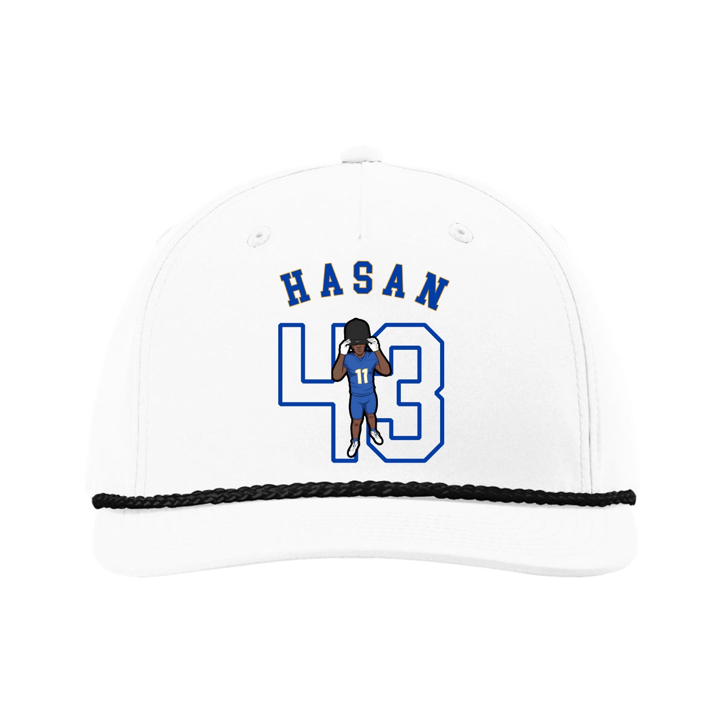 Five-Panel Classic Rope Cap — Shirsey Arch in White