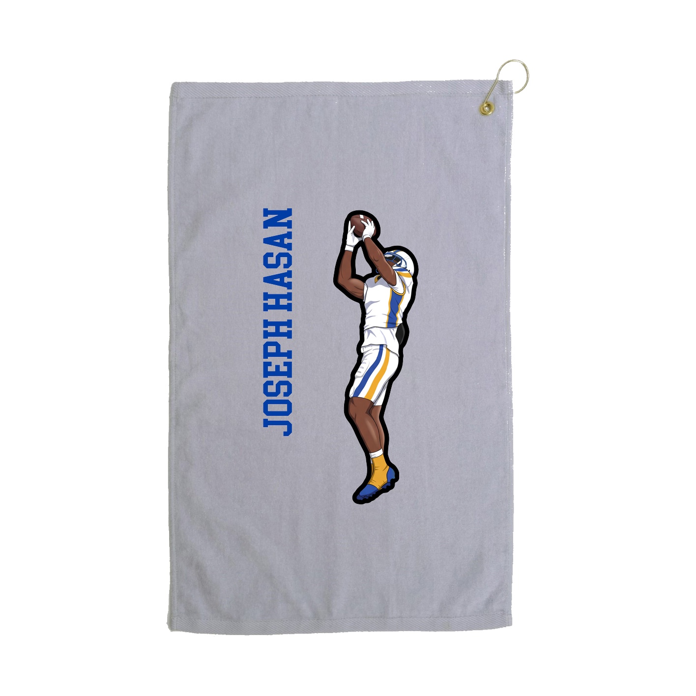 Golf Towel — Name Vertical in Grey