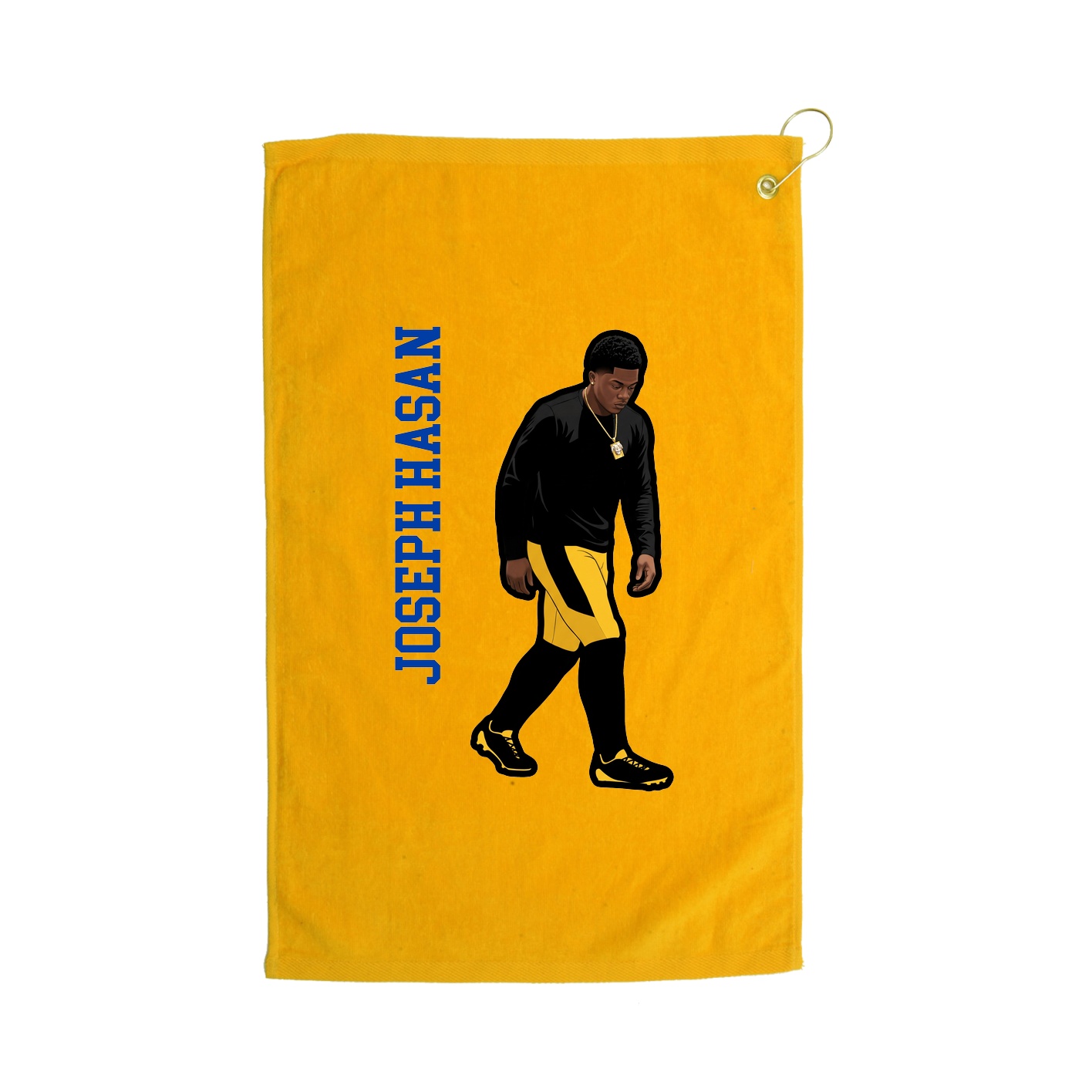 Golf Towel — Name Vertical in Gold
