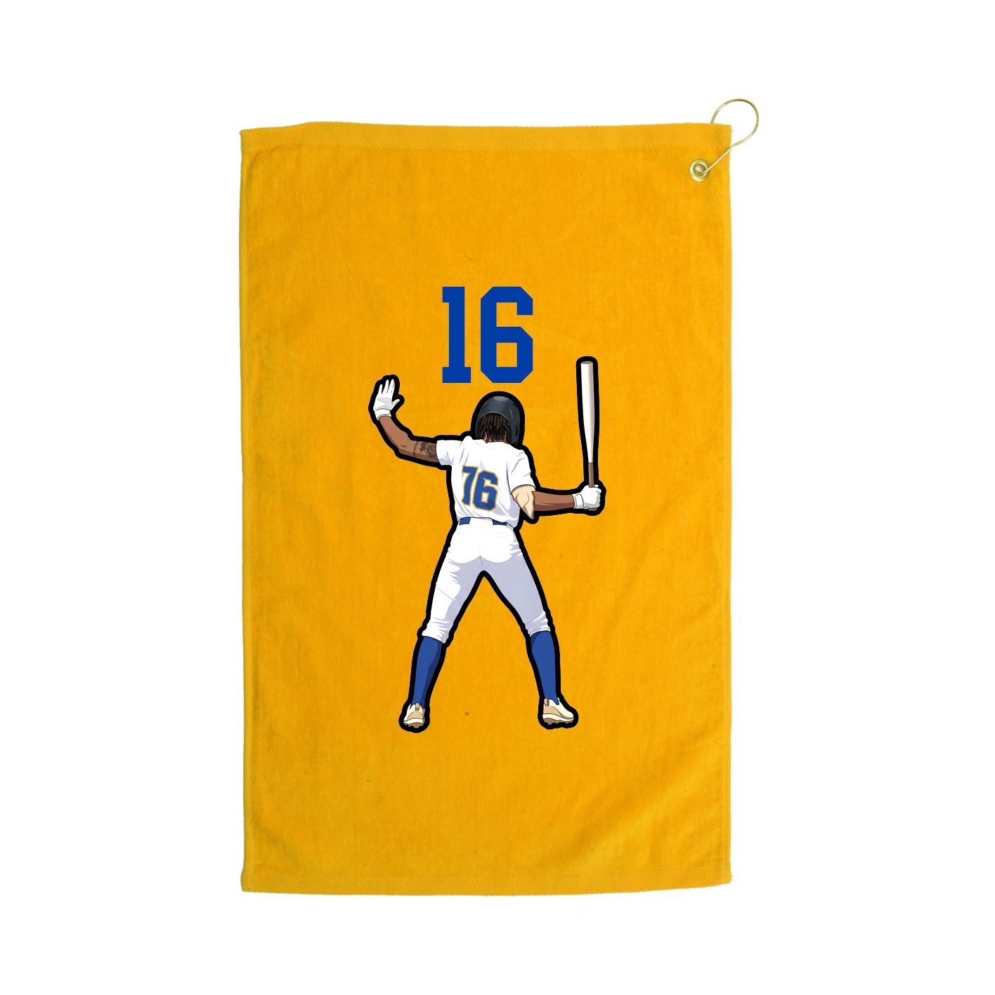 Golf Towel — Number Top in Gold