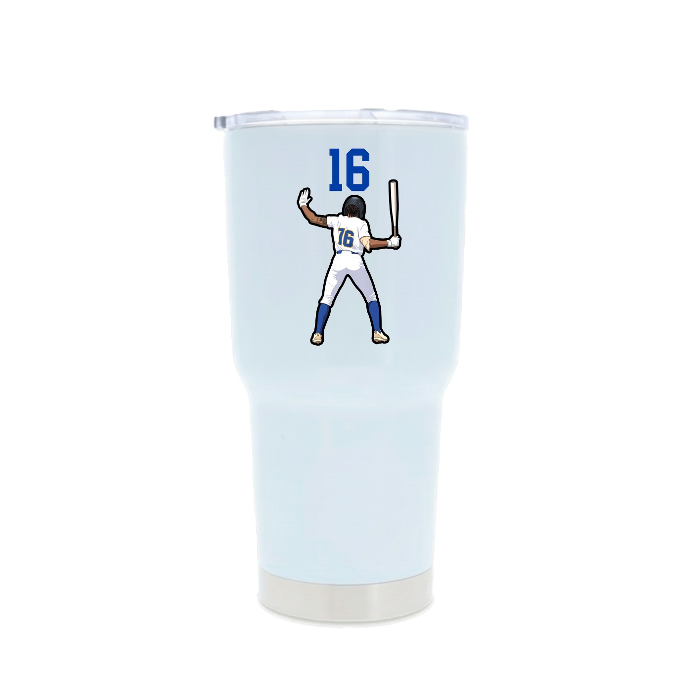 30oz Stainless Steel Tumbler — Number Top in White