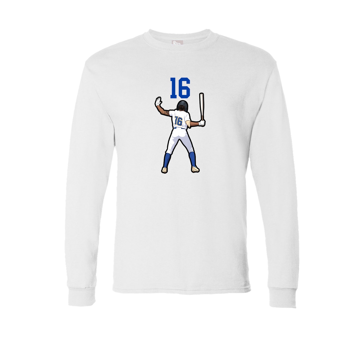 Long Sleeve Tee — Number Top in White