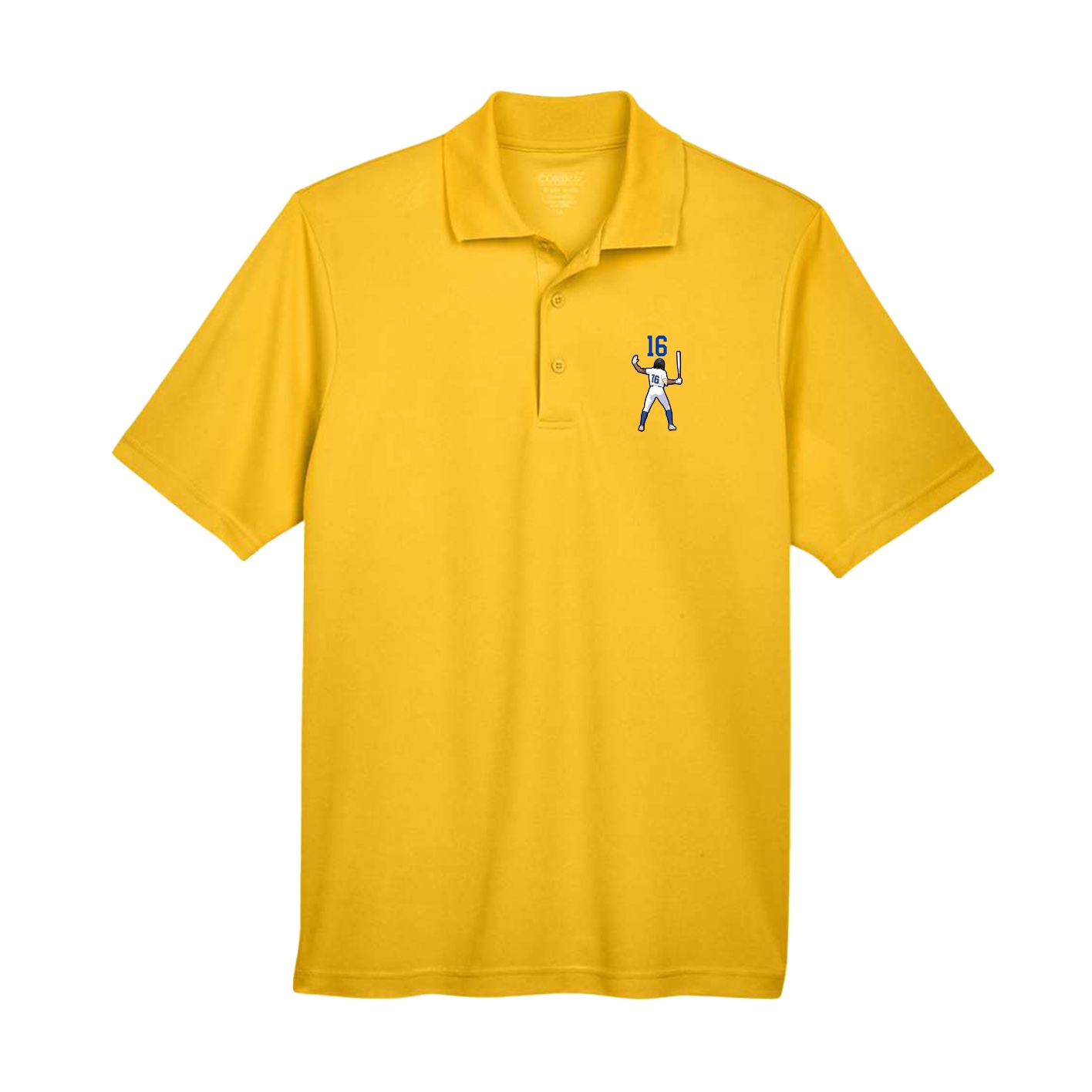 Performance Polo — Number Top in Gold