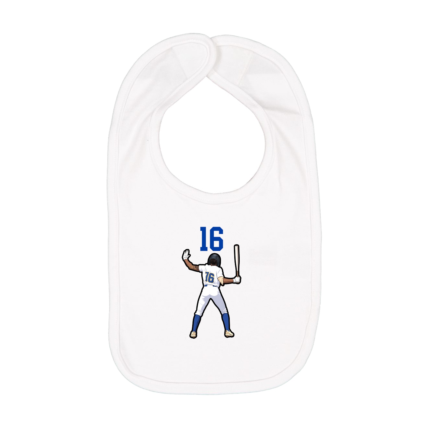 Infant Bib — Number Top in White