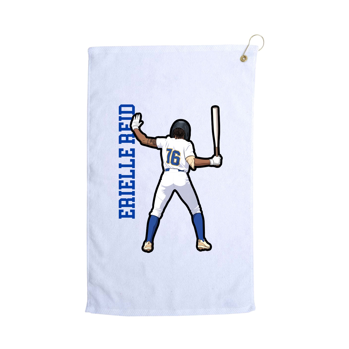 Golf Towel — Name Vertical in White