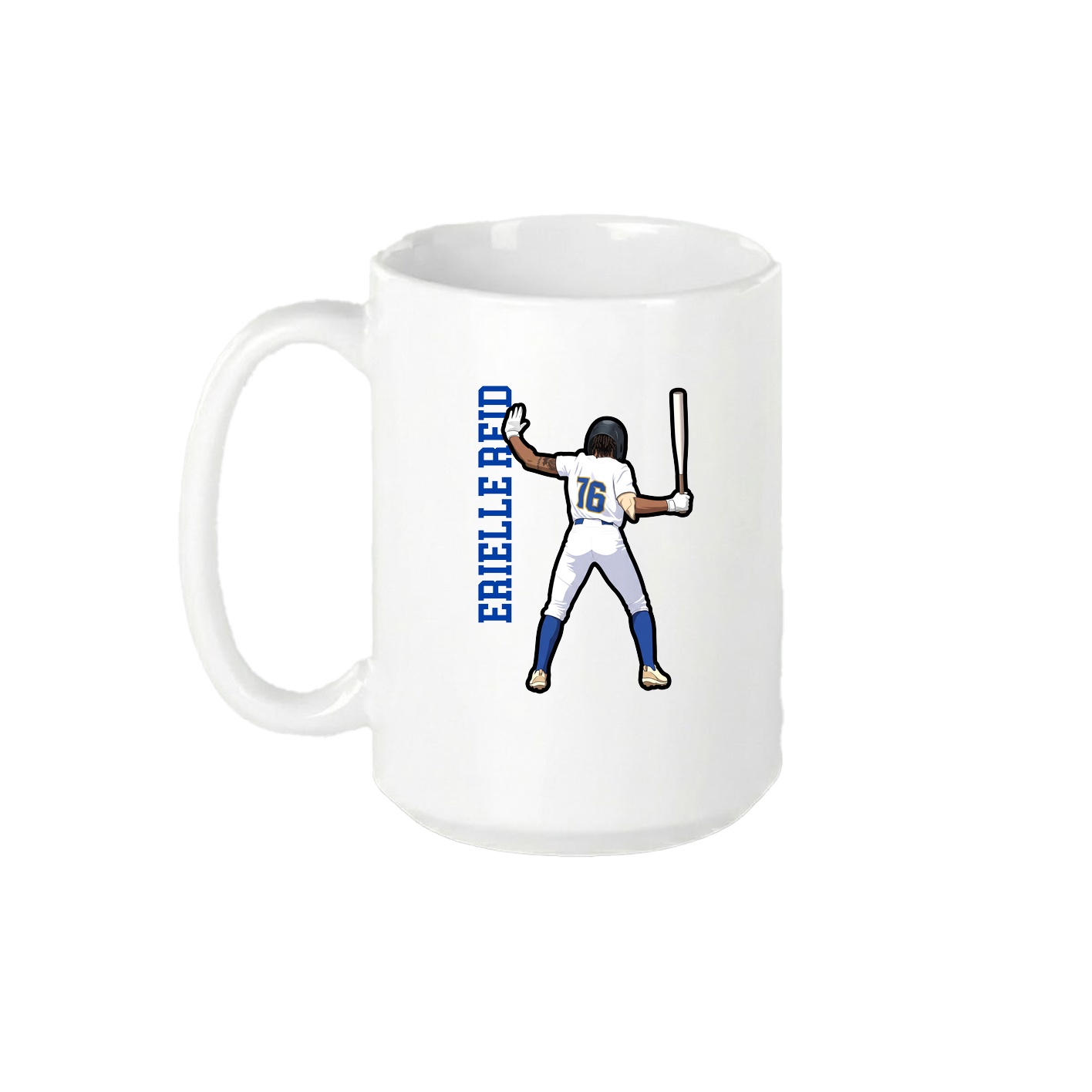 15oz Coffee Mug — Name Vertical in White