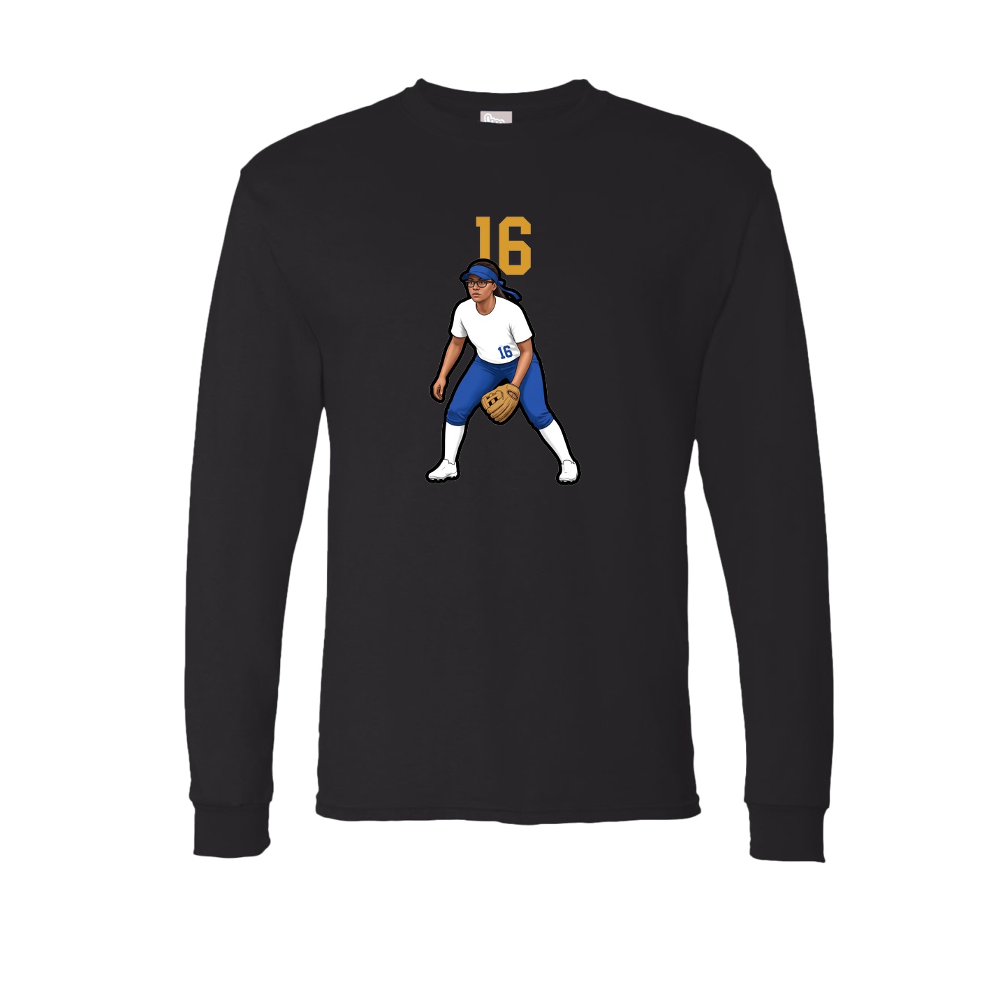 Long Sleeve Tee — Number Top in Black
