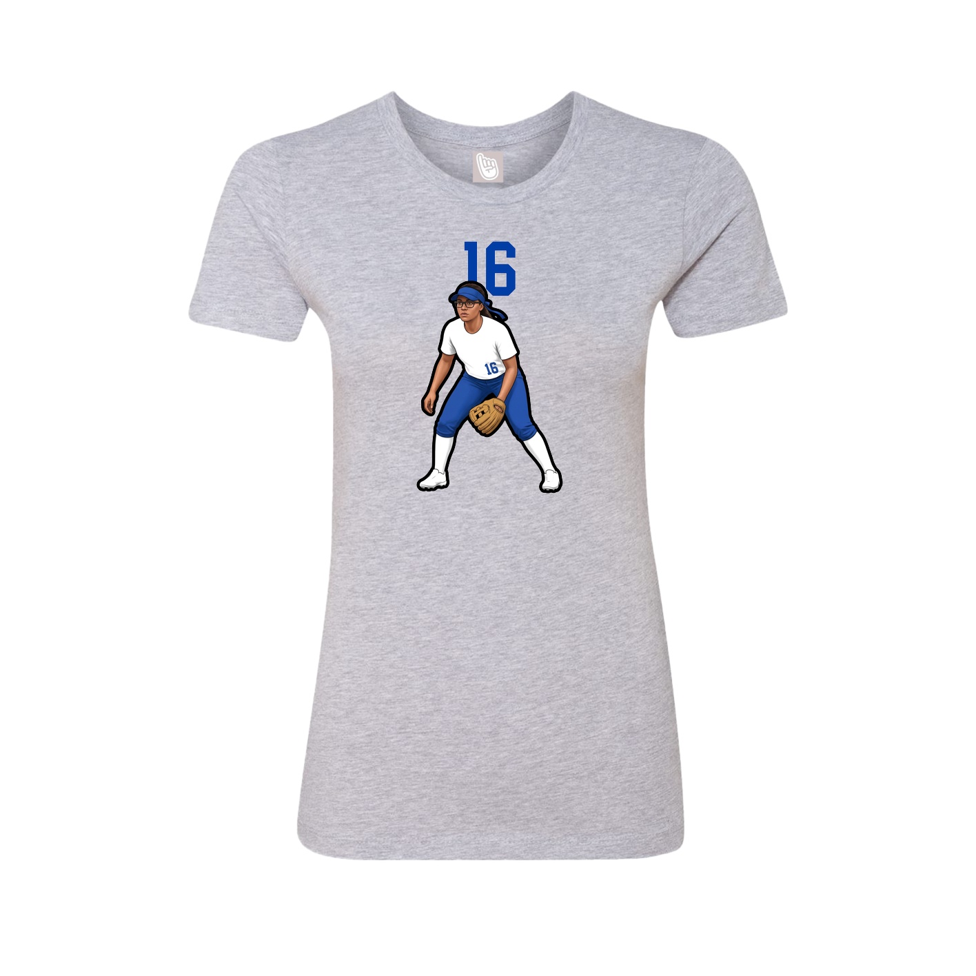 Womens Tee — Number Top in Grey