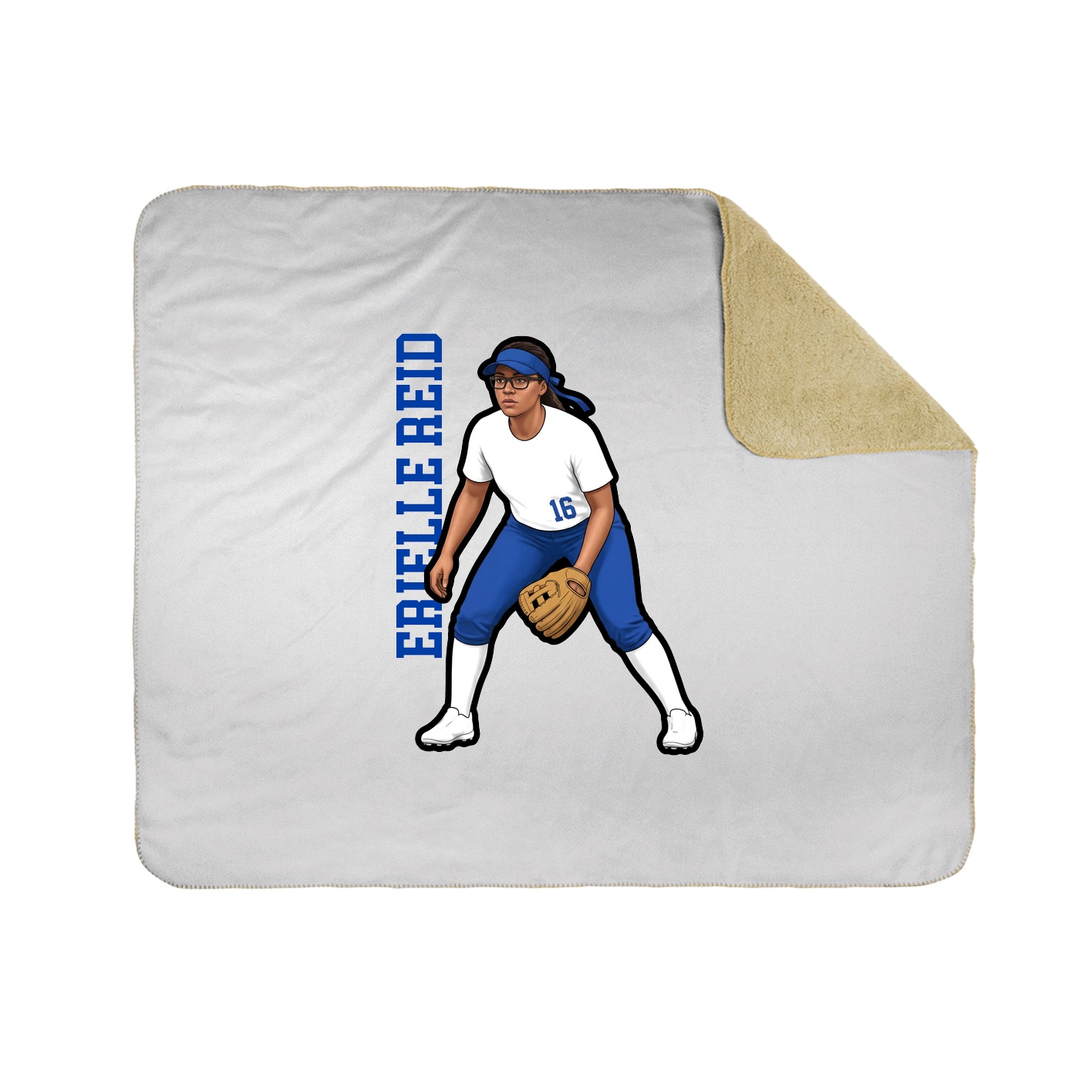 Throw Blanket — Name Vertical in White