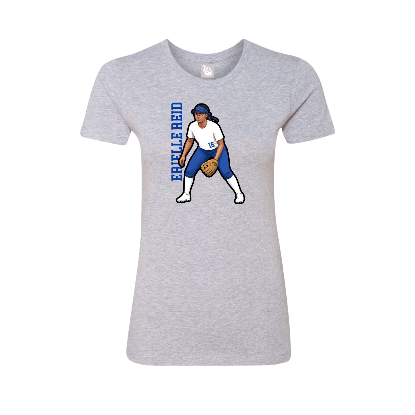 Womens Tee — Name Vertical in Grey