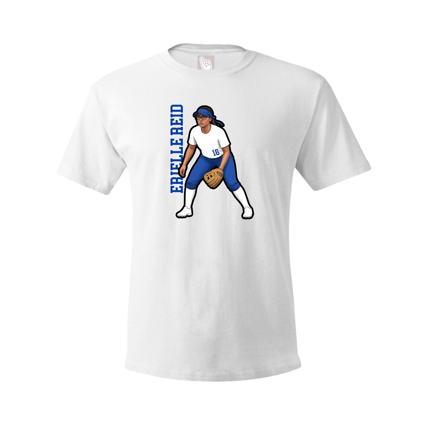 Youth Tee — Name Vertical in White