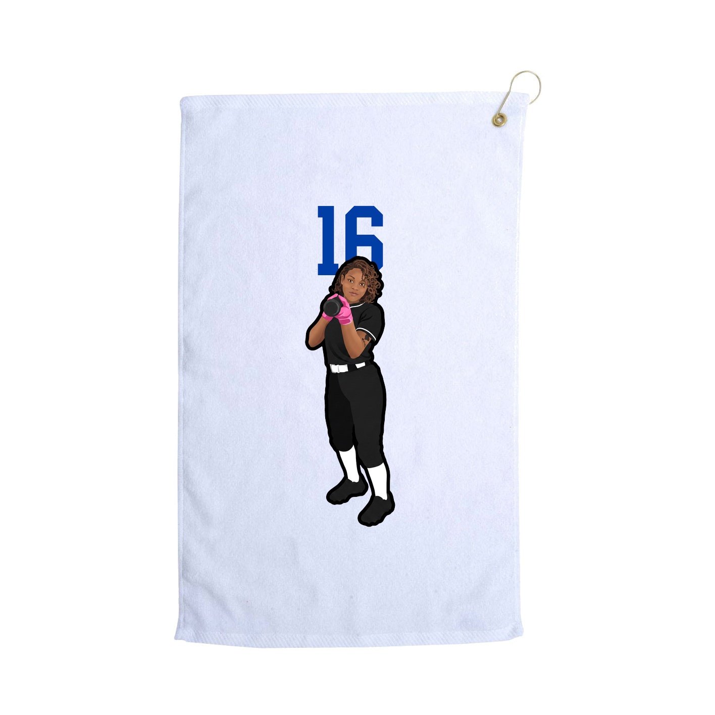 Golf Towel — Number Top in White