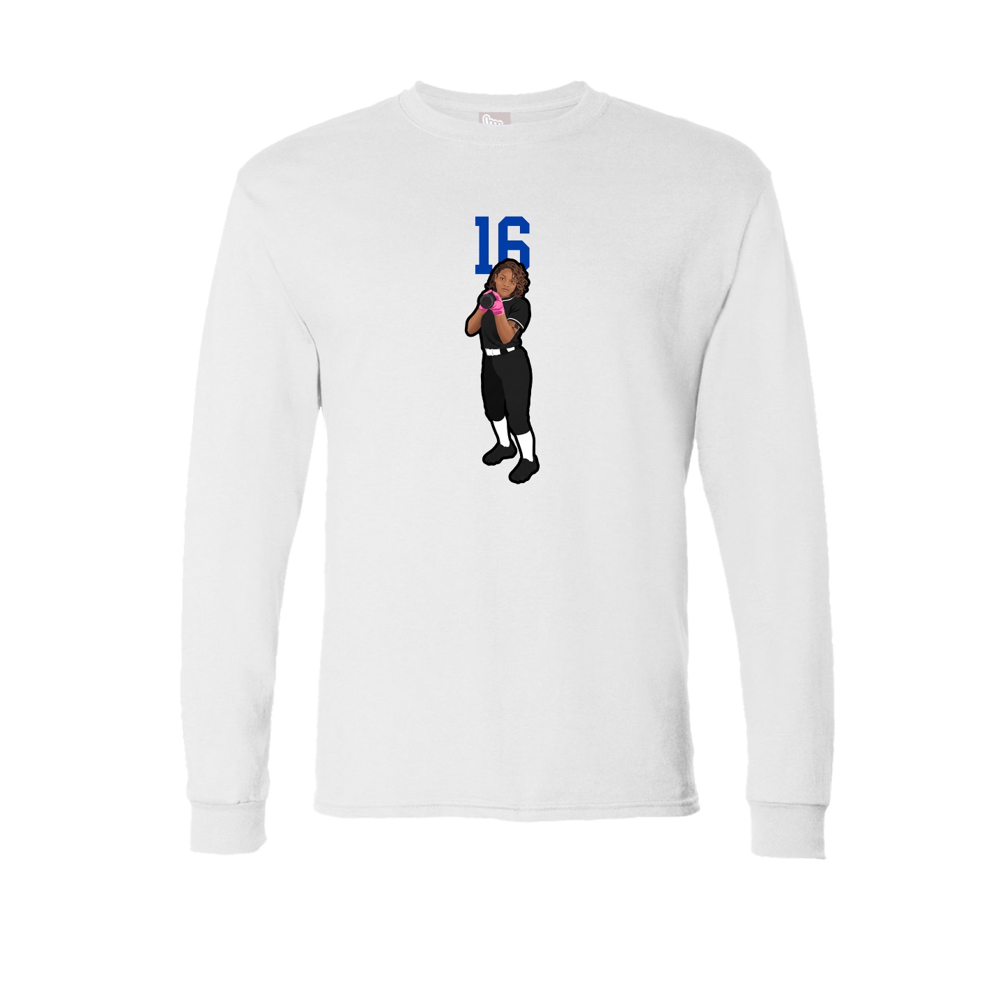 Long Sleeve Tee — Number Top in White