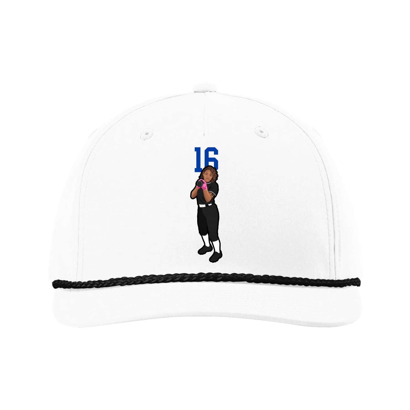 Five-Panel Classic Rope Cap — Number Top in White