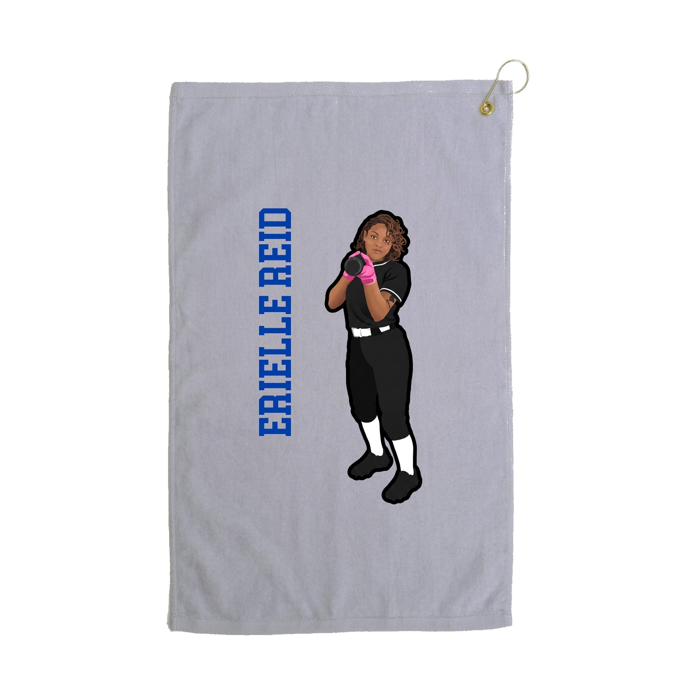 Golf Towel — Name Vertical in Grey