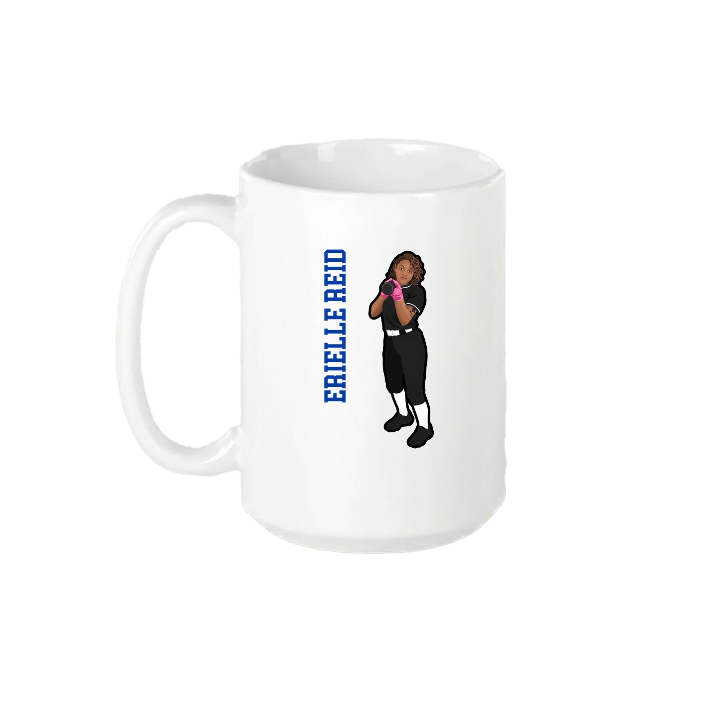 15oz Coffee Mug — Name Vertical in White