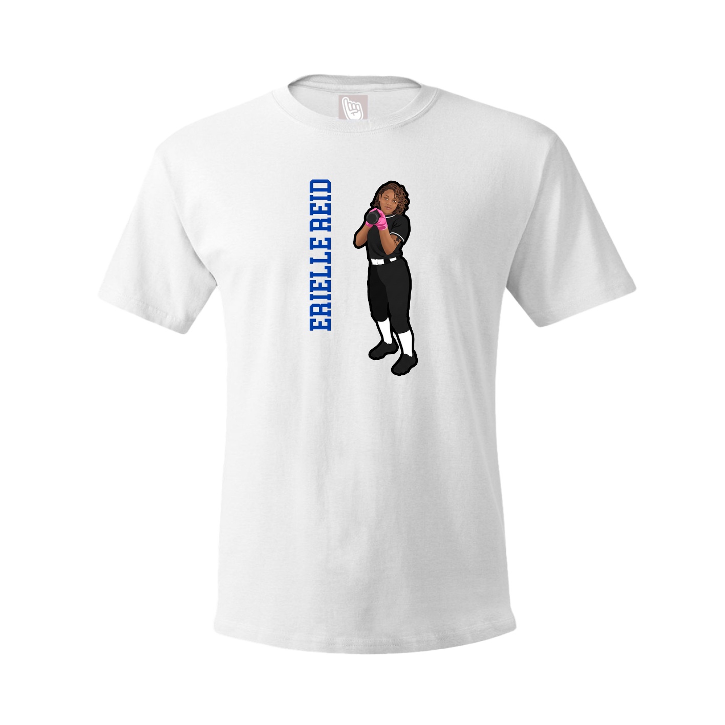 Youth Tee — Name Vertical in White