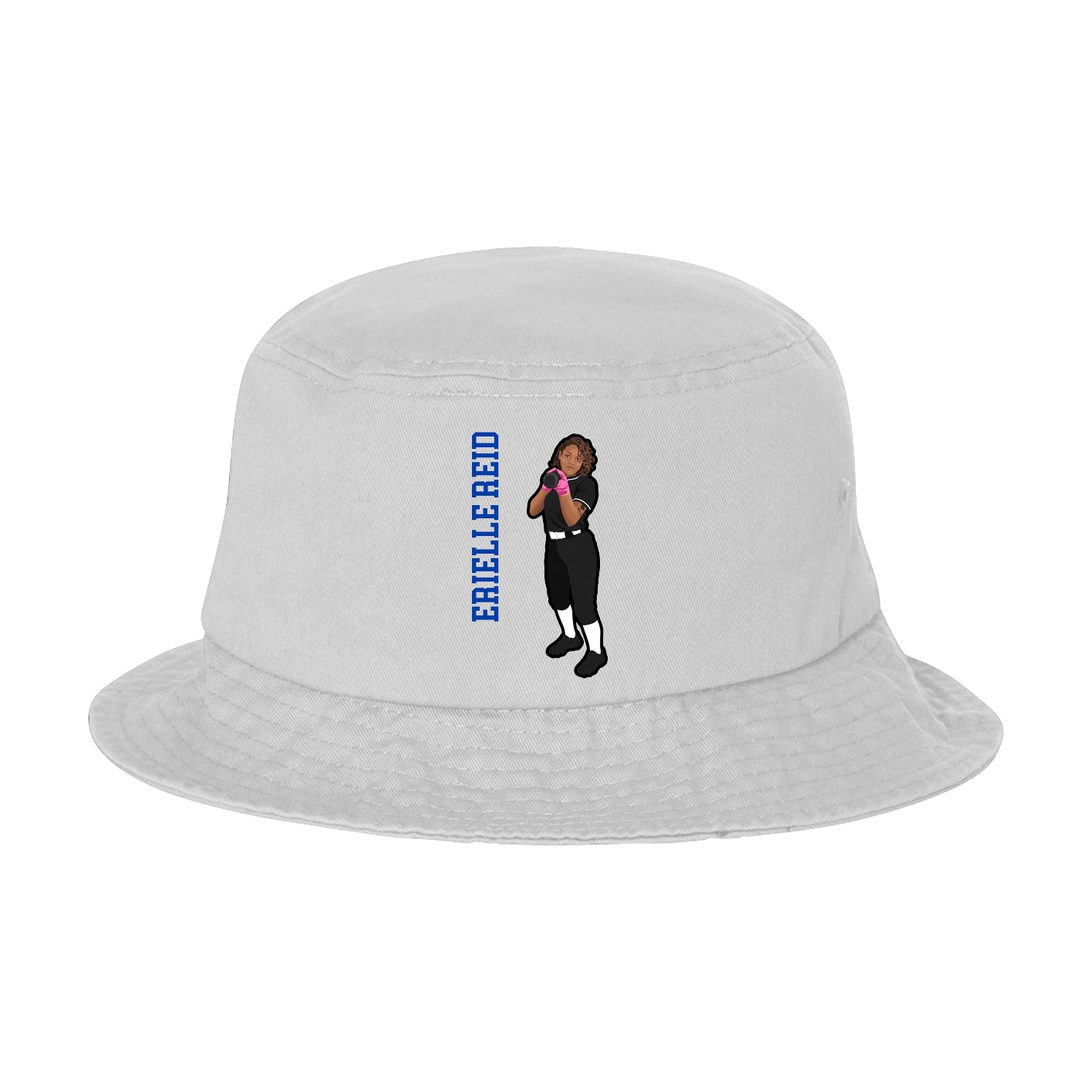 Bucket Cap — Name Vertical in White